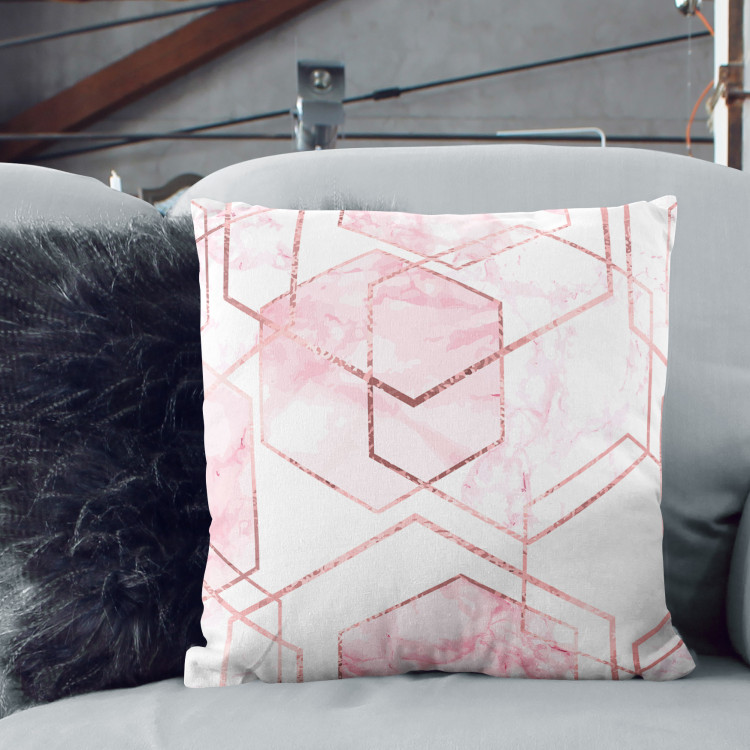 Mikrofaser Kissen Marble crystals - an abstract, geometric composition in glamour style cushions 146798 additionalImage 7