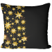 Decorative Velor Pillow Starry sky - golden motifs depicted on a dark background 148498
