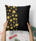 Decorative Velor Pillow Starry sky - golden motifs depicted on a dark background 148498 additionalThumb 5