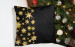 Decorative Velor Pillow Starry sky - golden motifs depicted on a dark background 148498 additionalThumb 4