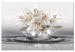 Quadro contemporaneo Lilies - Bright Cream Flowers on a Decorative Cream Background in the Water 148798