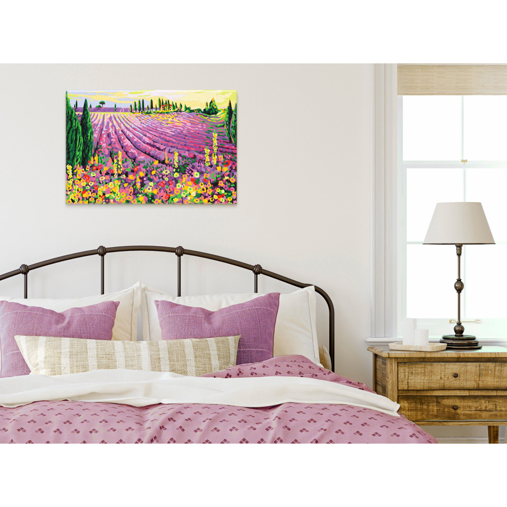 Desenho Para Pintar Com Números Sicilian Glade - Summer Landscape With Lavender Field