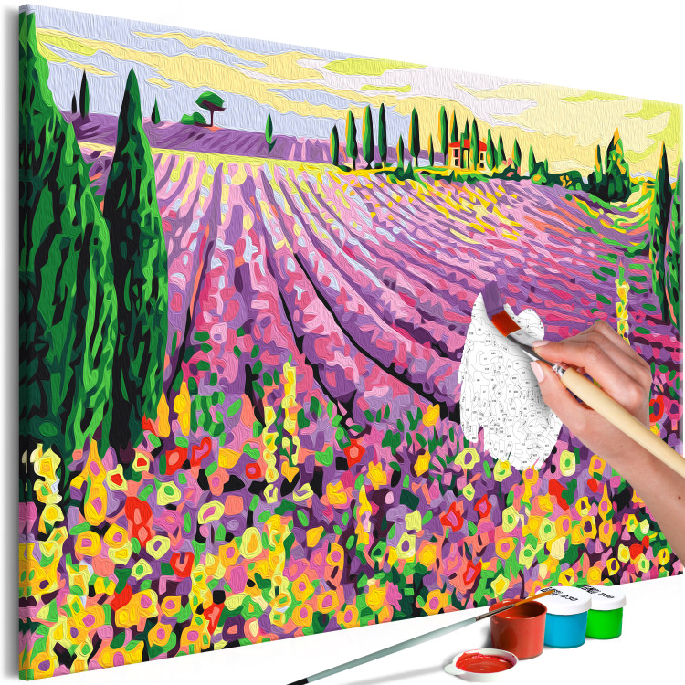 Måla med siffror Sicilian Glade - Summer Landscape With Lavender Field 149798 additionalImage 6