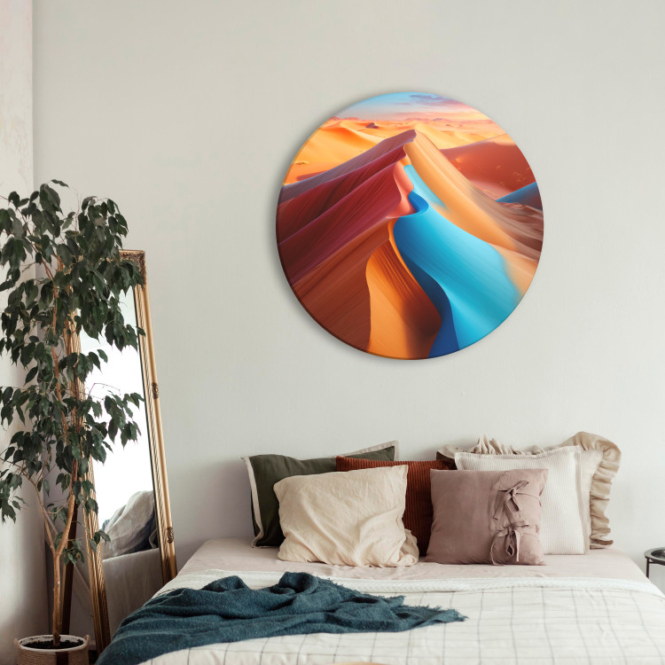 Round Canvas Desert Color Fever - Colorful Sand Mountain Against the Sky 151598 additionalImage 2