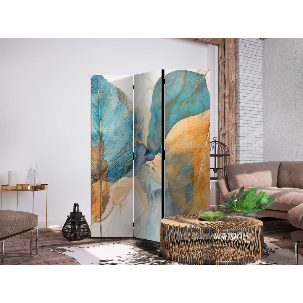Decoratieve Kamerverdelers  Delicate Breeze Of Autumn - Subtle Leaves On An Abstract Background [Room Dividers]
