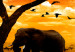 Leinwandbild Elefanten unter einem Baum - Sonnenuntergang mit Tieren der Savanne 50498 additionalThumb 4