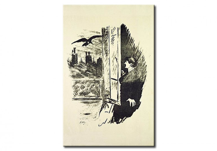 Reprodukcja obrazu Illustration for 'The Raven', by Edgar Allen Poe 53298