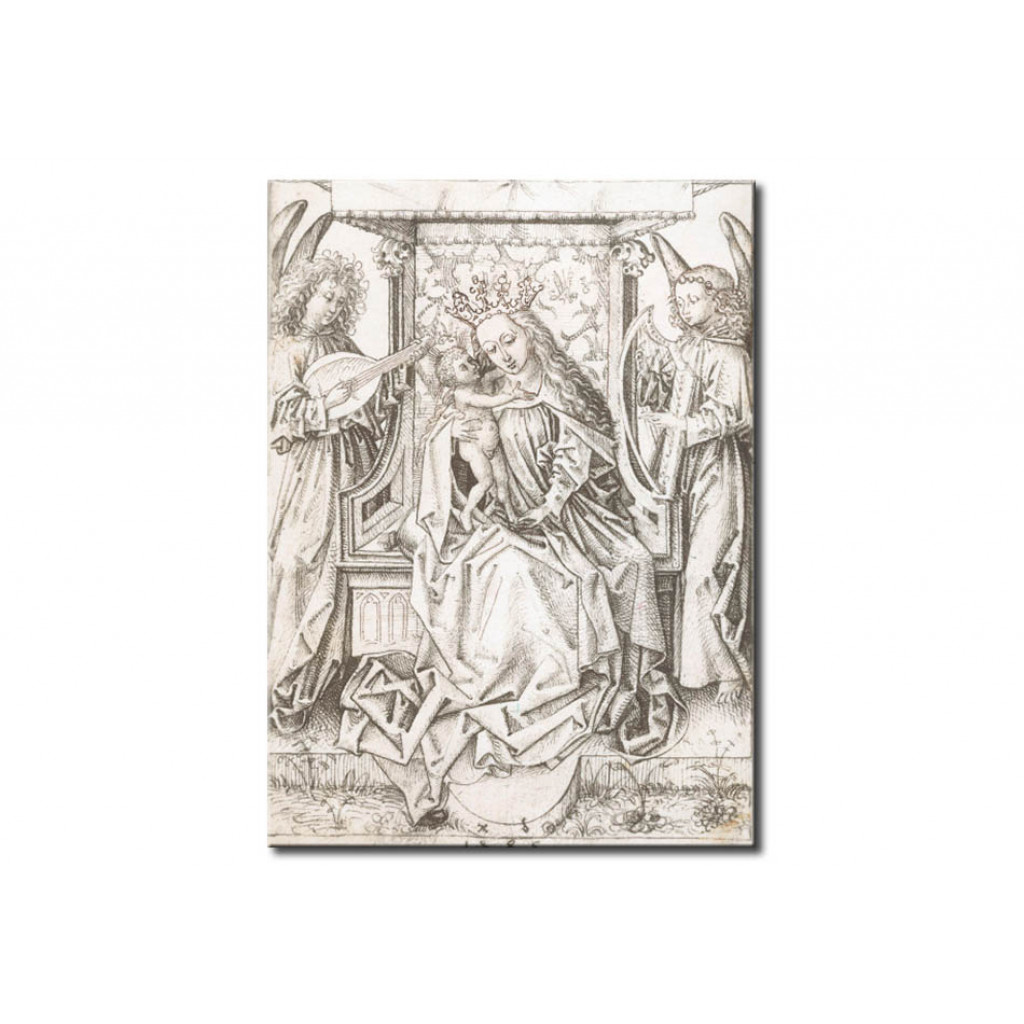 Schilderij  Albrecht Dürer: Madonna And Child Enthroned With Two Angels Making Music