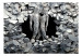 Wall Mural Close people - shiny silhouettes surrounded by silver stones 62298 additionalThumb 1
