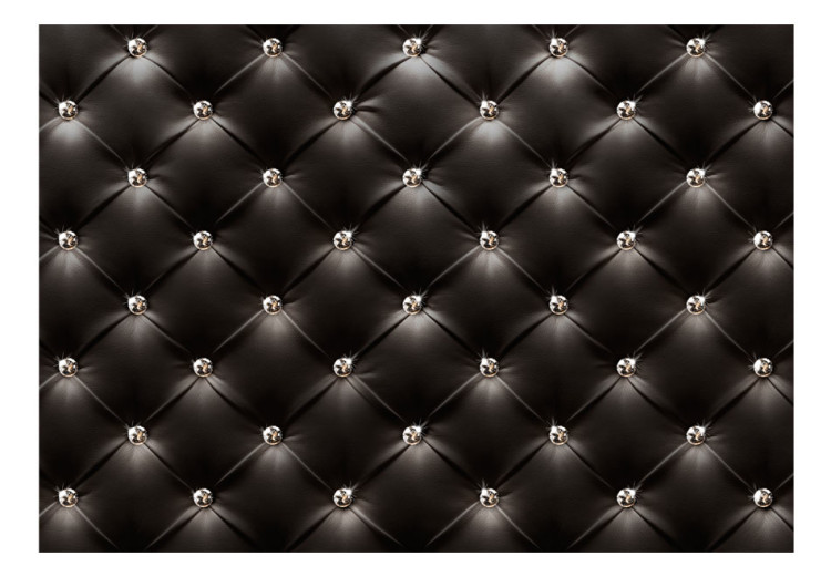 Fototapeta Imperium stylu - czarne tło o teksturze skórzanej tkaniny z pikowaniem 88898 additionalImage 1