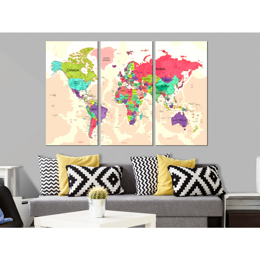 Obraz Mapa świata: Geografia Kolorów