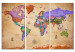 Tablero decorativo en corcho Colourful Travels (3 Parts) [Cork Map] 107209 additionalThumb 2
