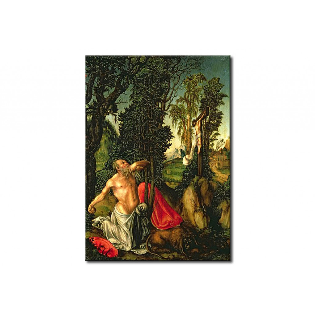 Schilderij  Lucas Cranach De Oudere: The Penitence Of St. Jerome