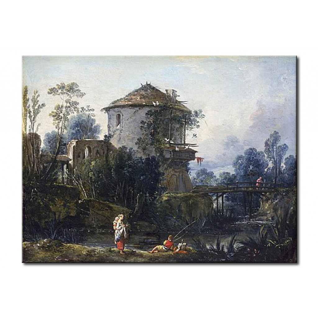 Schilderij  François Boucher: The Old Dovecote