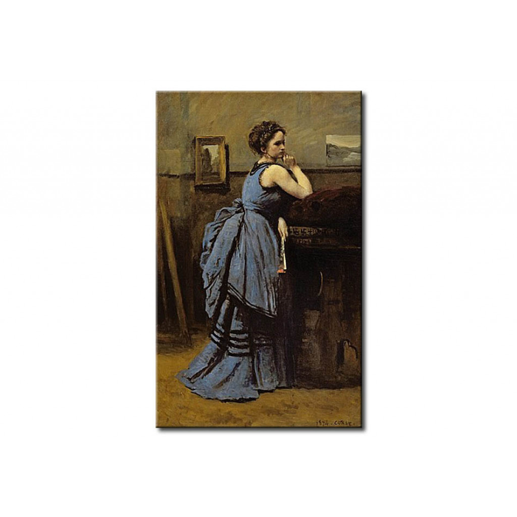 Schilderij  Jean-Baptiste-Camille Corot: The Woman In Blue
