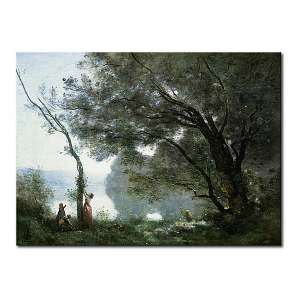 Schilderij  Jean-Baptiste-Camille Corot: Souvenir Of Montefontaine