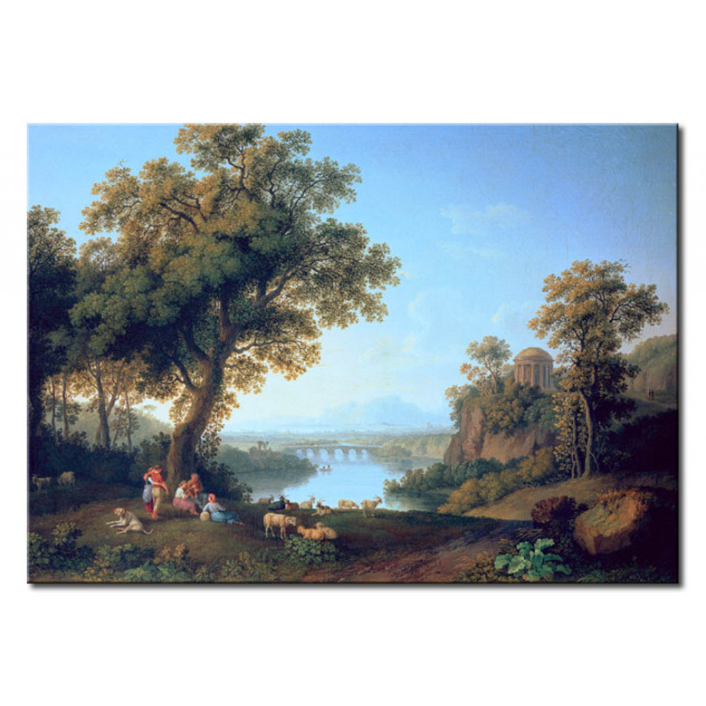 Målning River Landscape