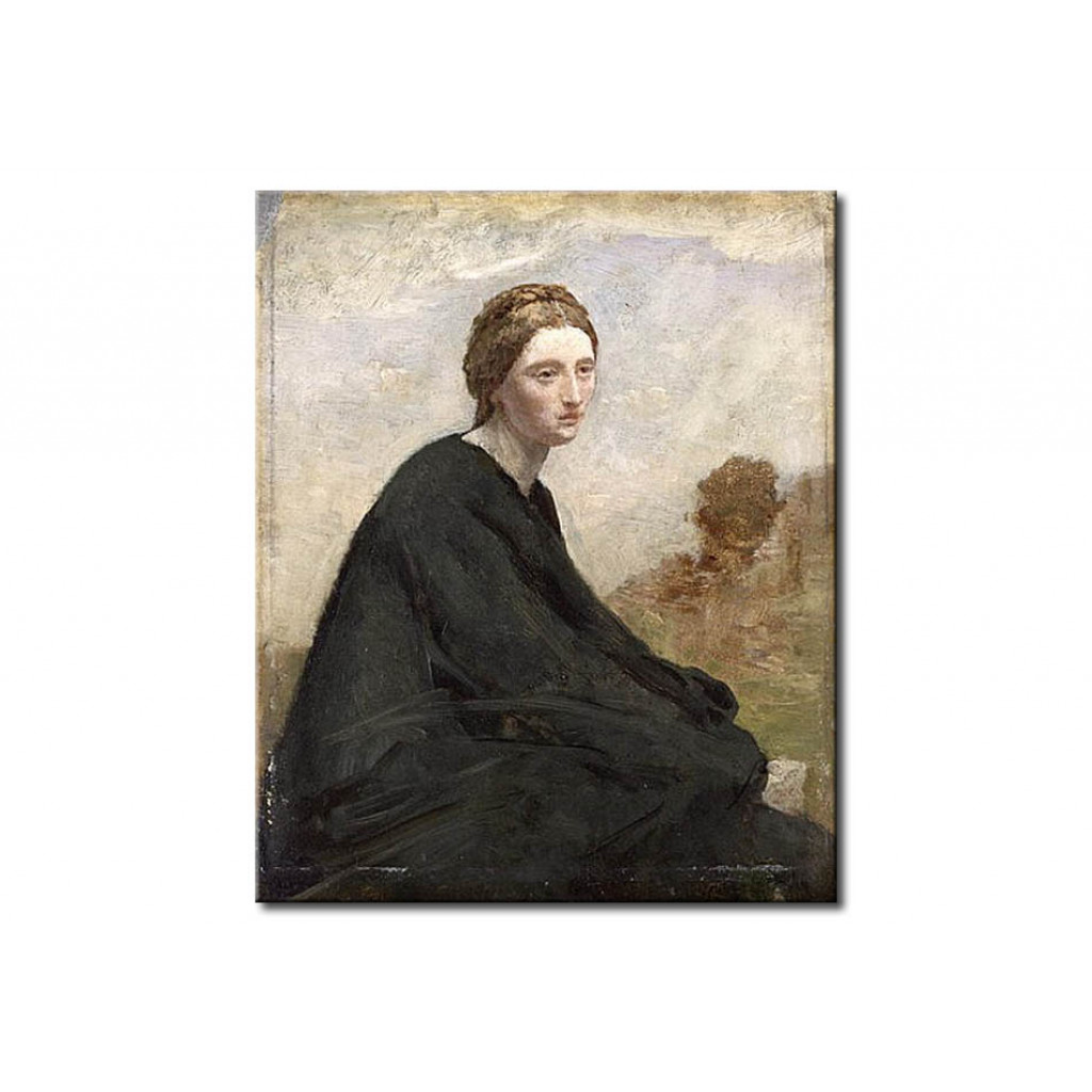 Schilderij  Jean-Baptiste-Camille Corot: The Brooding Girl