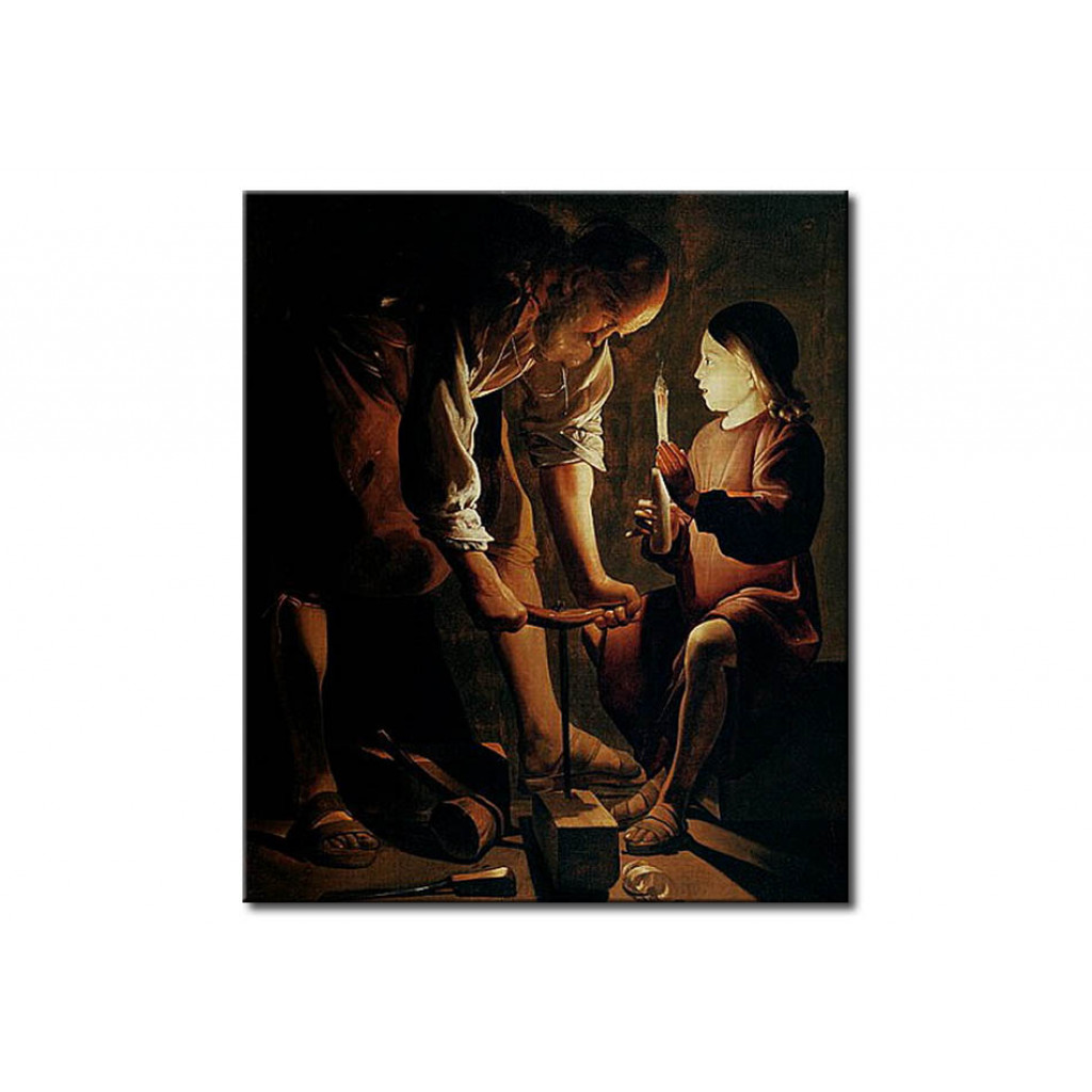Schilderij  Georges De La Tour: St. Joseph, The Carpenter