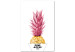 Obraz Stylowy ananas- grafika z złoto-różowy owocem w białym pudełku 115309