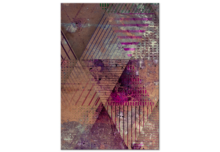 Canvas Brown triangles - geometric shapes in various abstract patterns