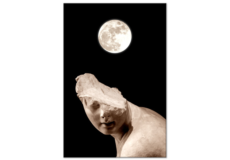 Obraz na płótnie Księżyc i posąg (1-częściowy) pionowy