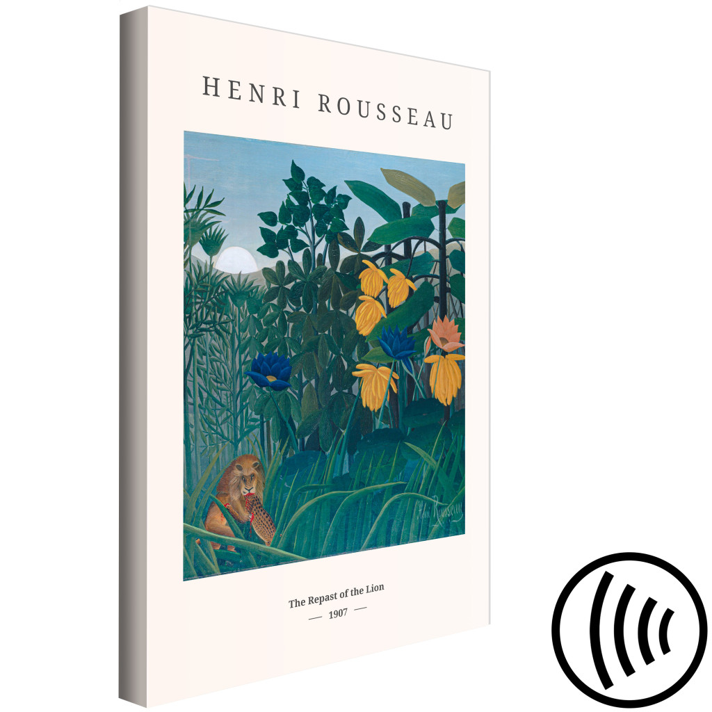 Schilderij  Inspiratie: Henri Rousseau: The Repast Of The Lion (1 Part) Vertical