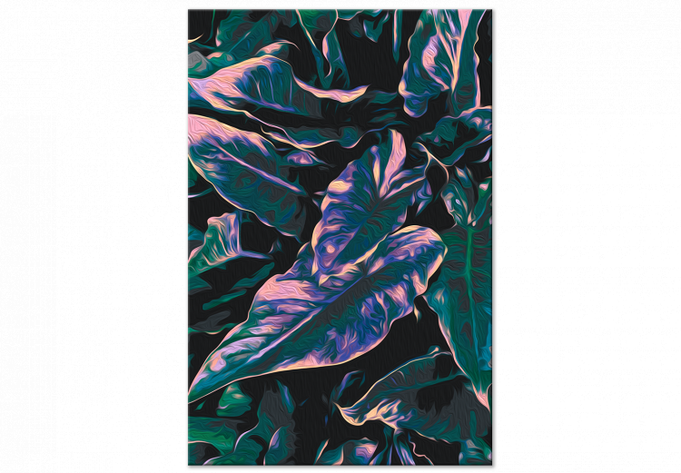 Paint by number Mysterious Plant - Dark Leaves of Purple and Turquoise Colors 146209 additionalImage 3