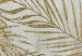 Round Canvas Golden Palm Tree - Plant Leaves on a Beige Background Variant 2 149009 additionalThumb 2