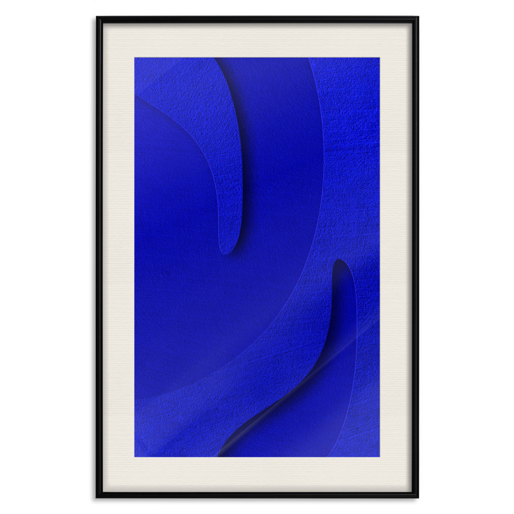 Muur Posters Abstract Relief - Blue Structure Of Matter And 3D Shapes