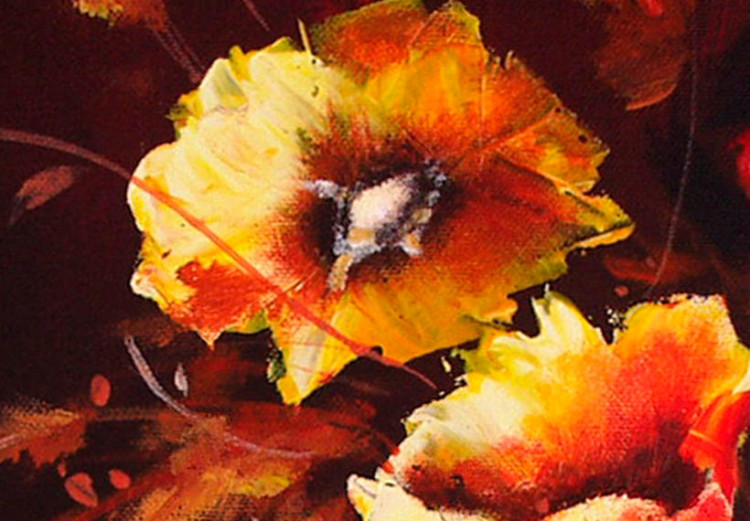 Målning Stilleben - komposition full av blommor i röd färg 46709 additionalImage 2