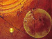Obraz Ślady (3-częściowy) - pomarańczowa abstrakcja z fantazją odcisków 48209 additionalThumb 3