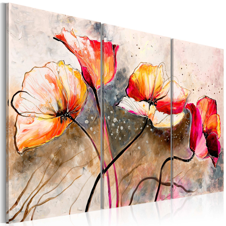Canvas Art Print Poppies lashed by the wind 48509 additionalImage 2