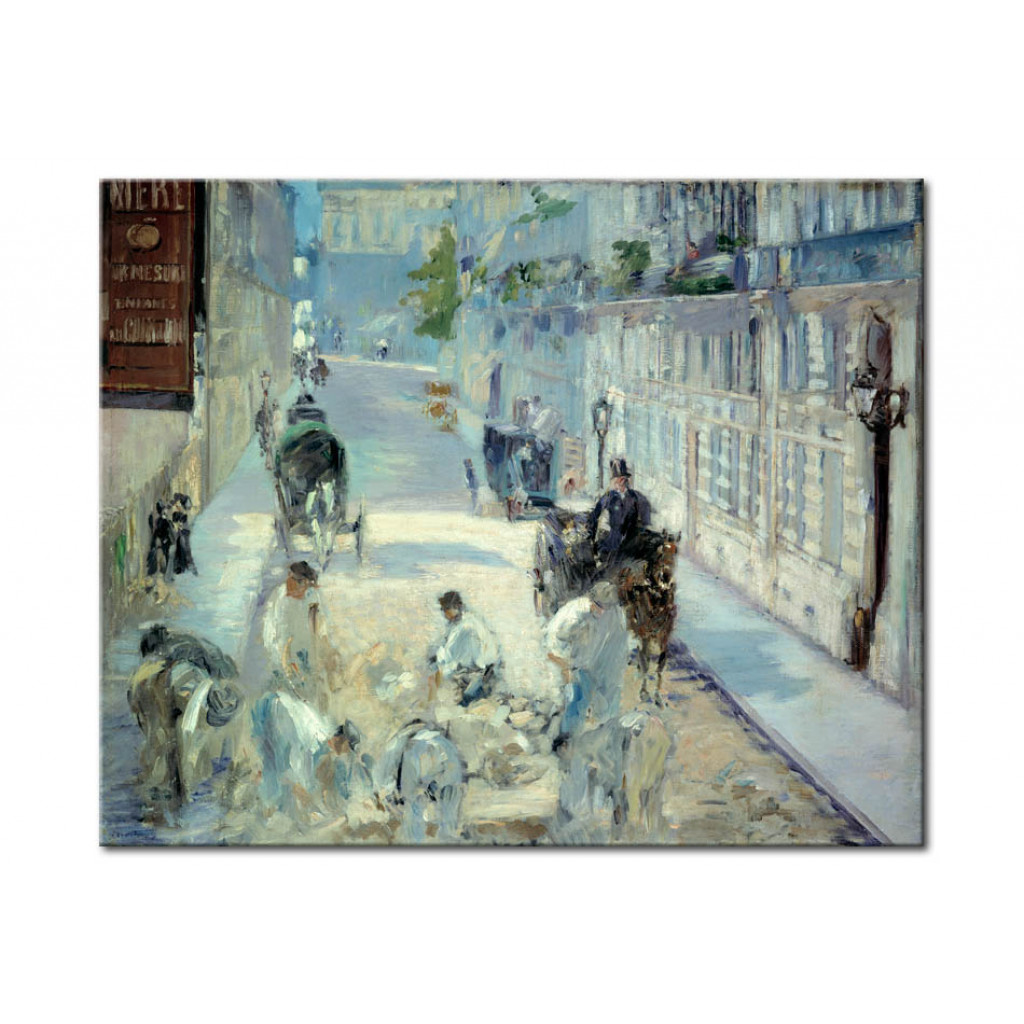 Schilderij  Edouard Manet: La Rue Mosnier Aux Paveurs