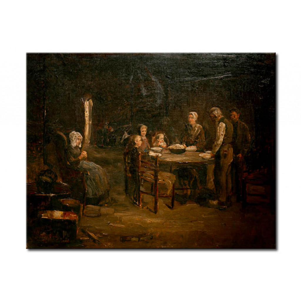 Schilderij  Max Liebermann: Studie Zum 'Tischgebet'