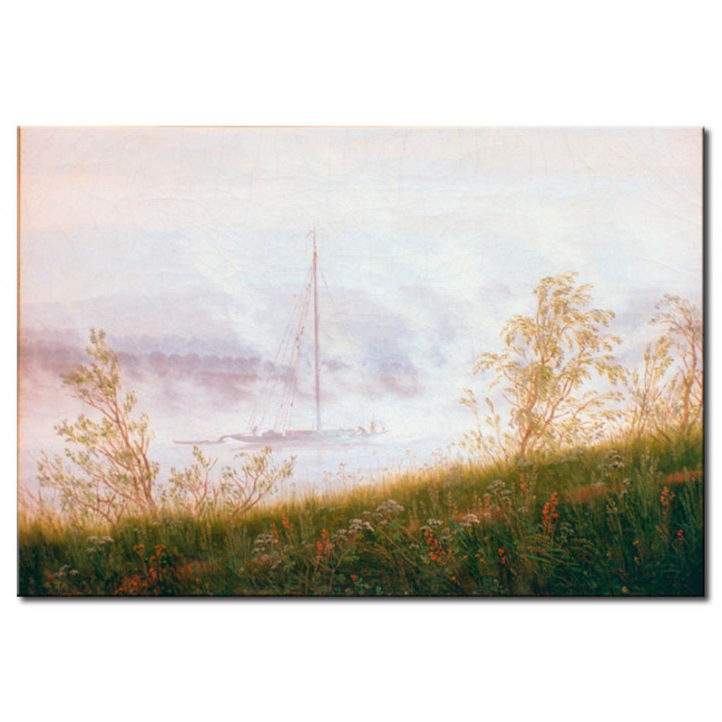Reprodução Da Pintura Famosa Ship On The Elbe In The Early Morning Fog