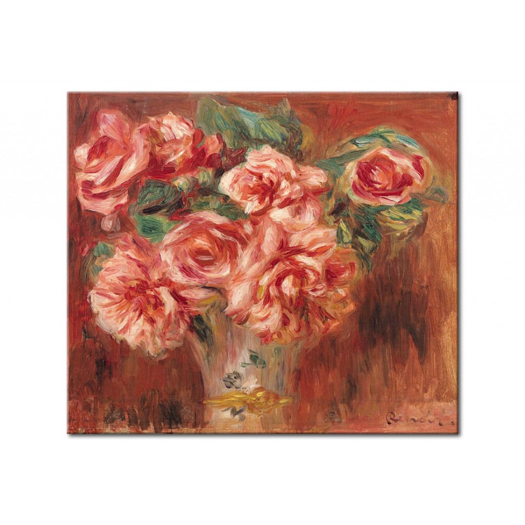 Schilderij  Pierre-Auguste Renoir: Roses In A Vase