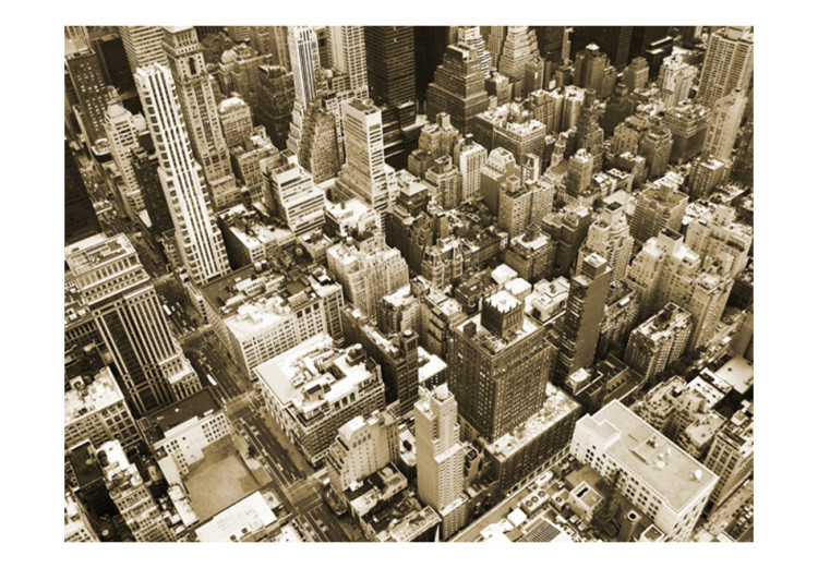 Fototapeta Manhattan z lotu ptaka - architektura Nowego Jorku w odcieniach sepii 61509 additionalImage 1