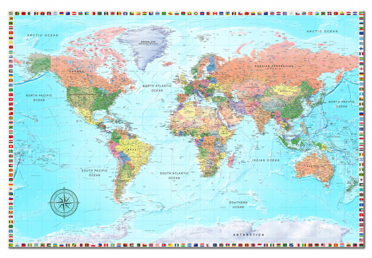 Decoratief prikbord Maps: The World of Diversity [Cork Map] 98009