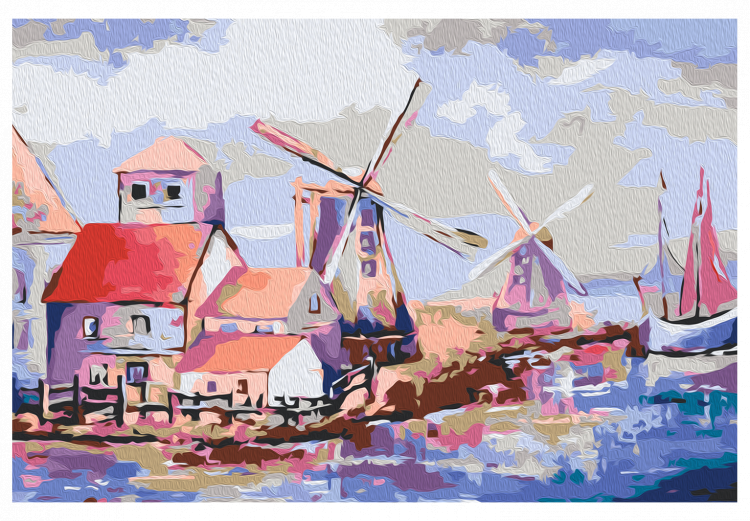 Desenho para pintar com números Windmills (Landscape) 107119 additionalImage 7