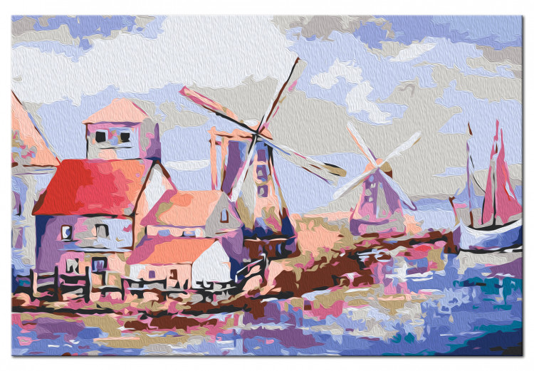 Desenho para pintar com números Windmills (Landscape) 107119 additionalImage 6