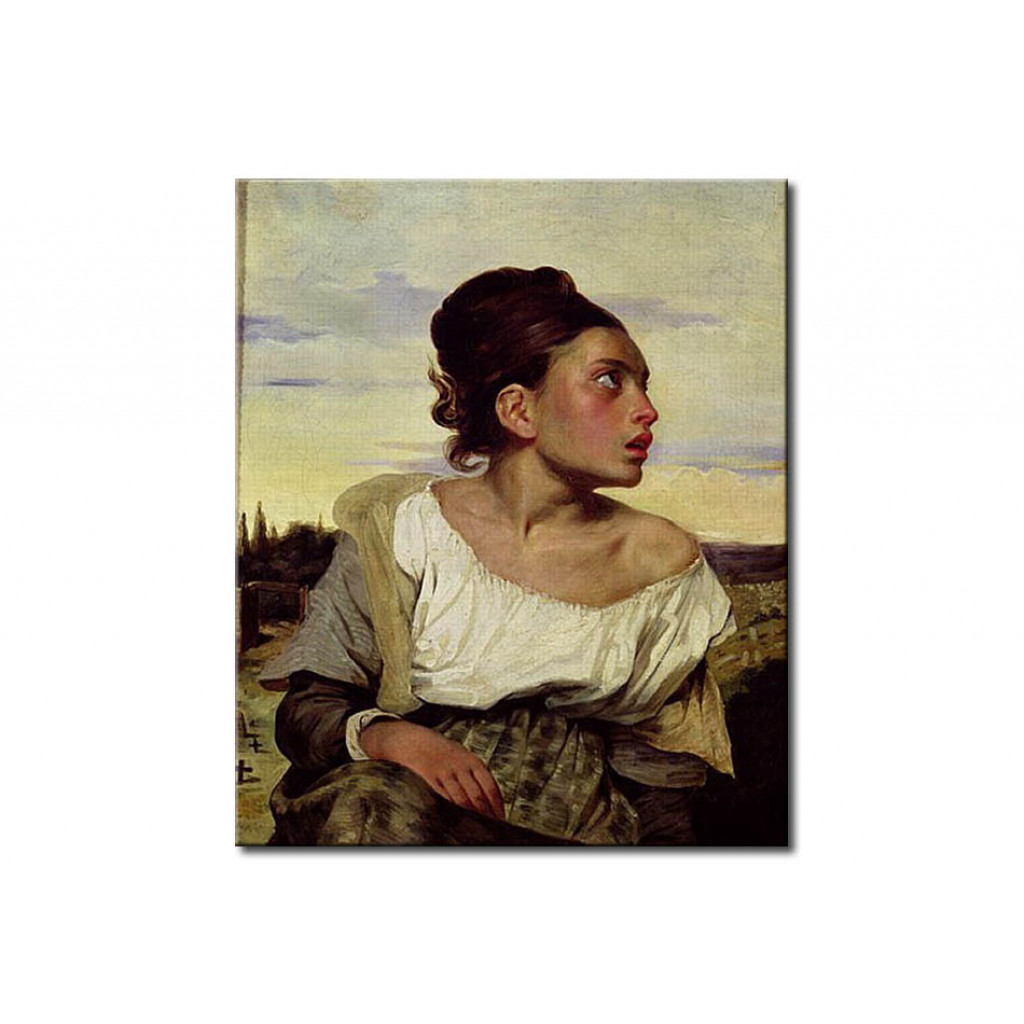 Schilderij  Eugène Delacroix: Young Orphan In The Cemetery