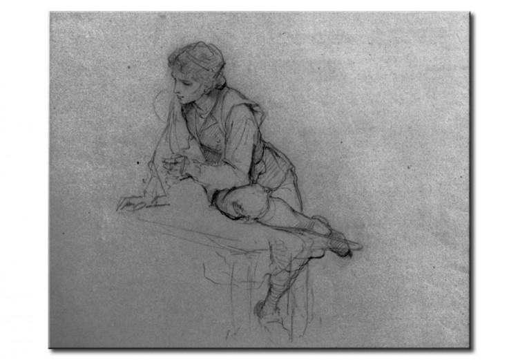 Reprodukcja obrazu Studie eines sitzenden Jungen in historischem Kostüm 113519