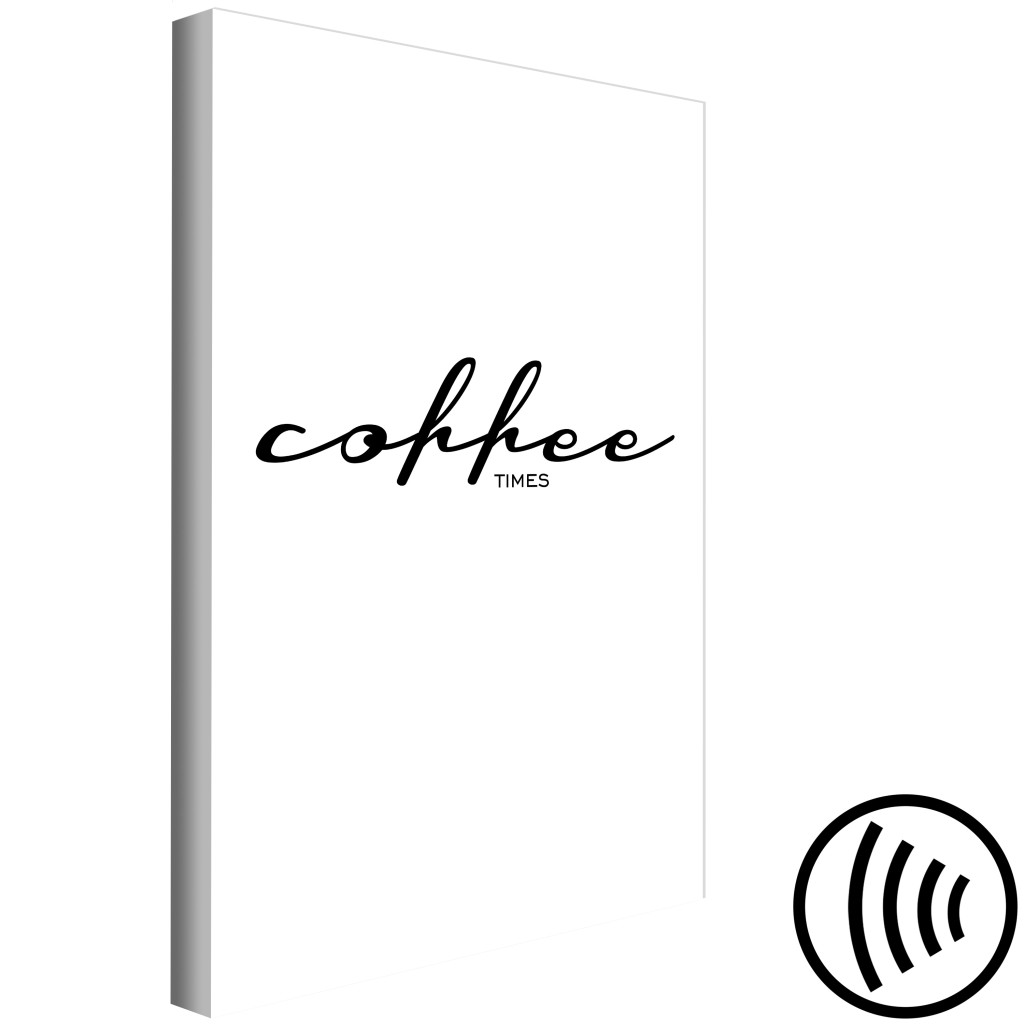 Målning Kaffedax- Svart Och Vit Bokstavsskrift På Engelska Coffe Times