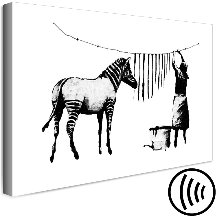 Toile déco Banksy: Washing Zebra (1 Part) Wide 132419 additionalImage 6