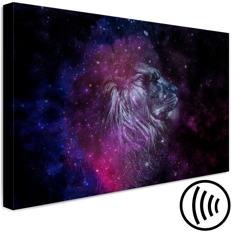 Tableau sur toile Lion dans le ciel étoilé - abstraction moderne aux couleurs sombres 134219 additionalImage 6