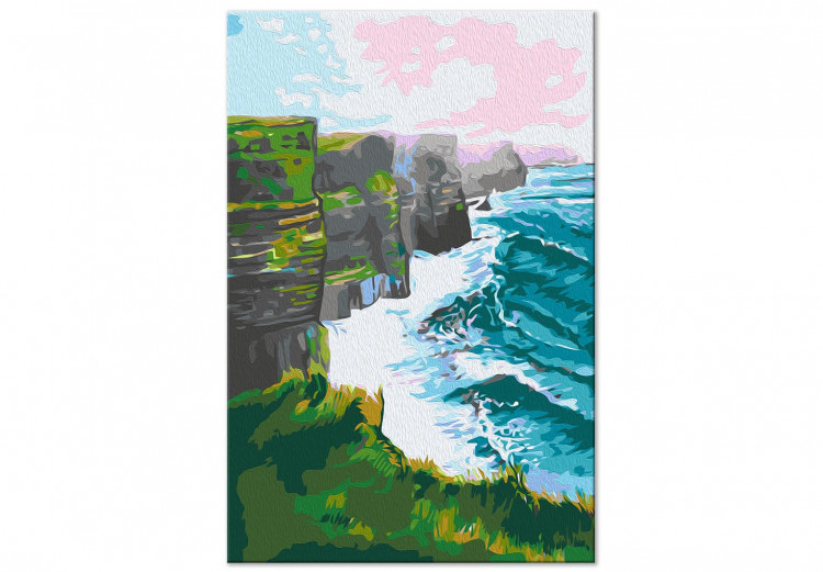 Desenho para pintar com números Cliffs of Moher - Foaming Waves, Grassy Cliff and Pink Skies 144519 additionalImage 6
