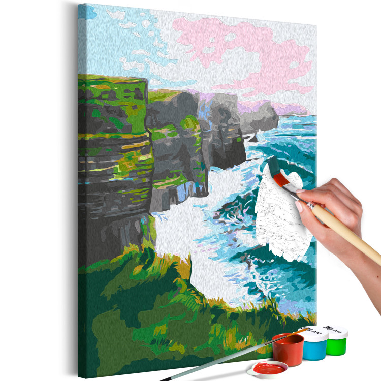 Paint by number Cliffs of Moher - Foaming Waves, Grassy Cliff and Pink Skies 144519 additionalImage 3