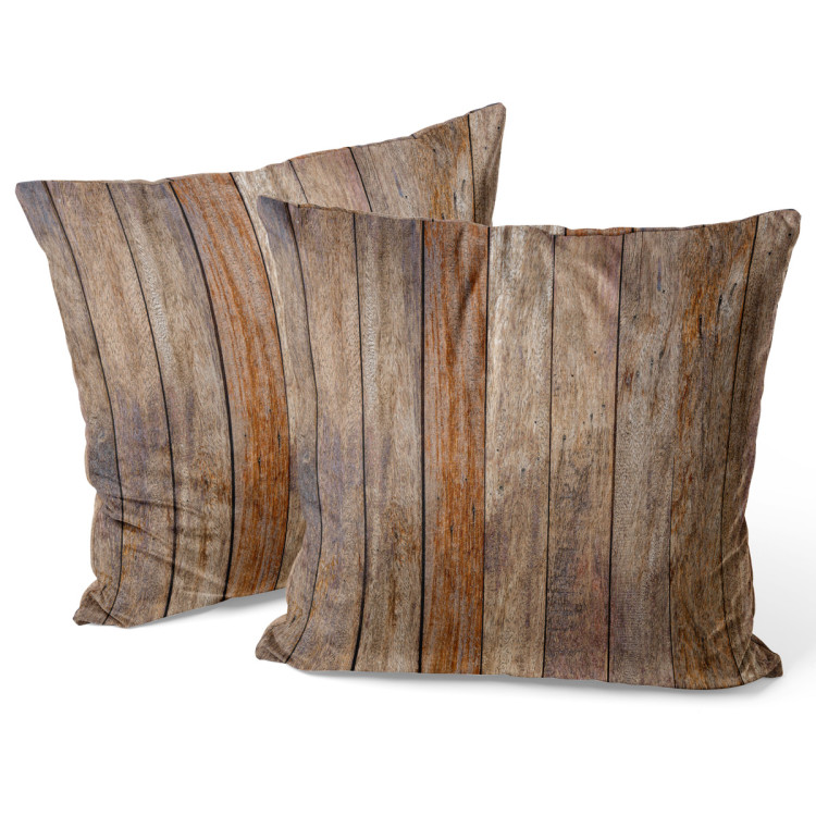 Sammets kudda Wooden composition - pattern imitating plank texture 147119 additionalImage 3