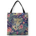 Shoppingväska Cheetah in the leaves - wild animal, floral print in watercolour style 147619